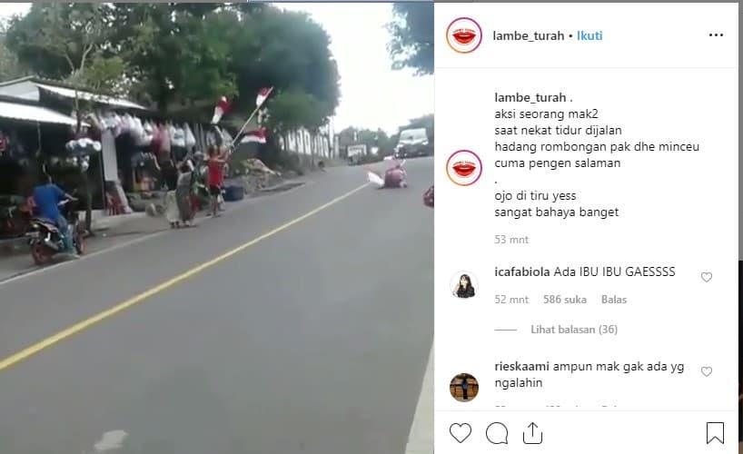 Emak-emak hadang iring-iringan Presiden Jokowi
