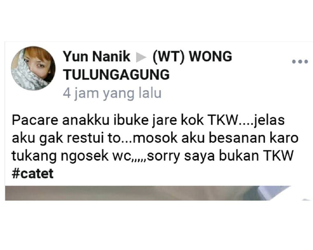 Tangkapan layar postingan Yun Nanik (Foto: Istimewa)