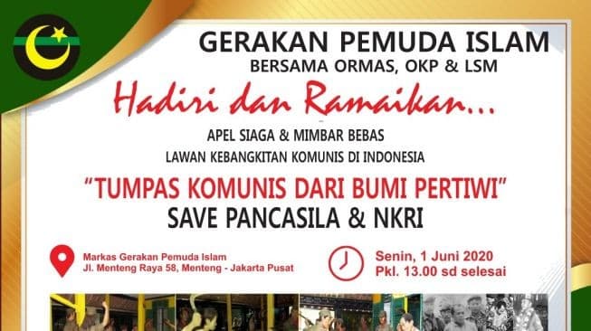 Poster r aksi apel siaga lawan kebangkitan komunis (Foto:Istimewa)