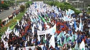 Ilustrasi Demo Buruh (Foto:Istimewa)