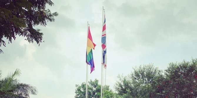 Bendera LGBT berkibar di Kedubes Inggris