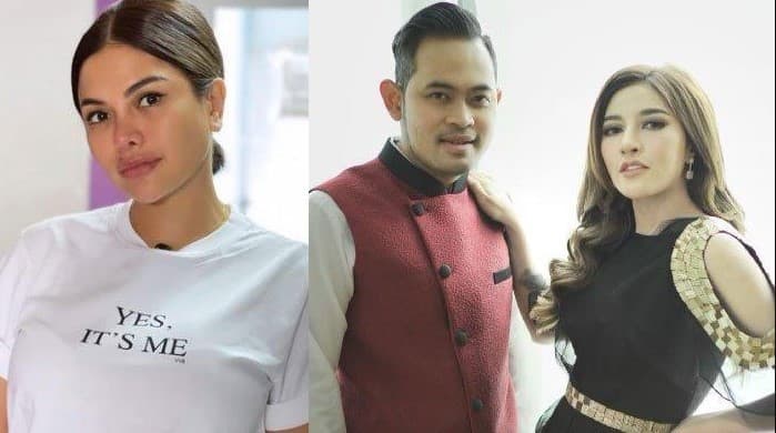 Artis Nikita Mirzani (kiri) dan pasangan crazy rich Malang Gilang Widya Pramana-Shandy Purnamasari
