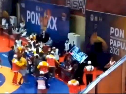 Terjadi kerusuhan lagi di ajang PON Papua. (Foto: Istimewa)