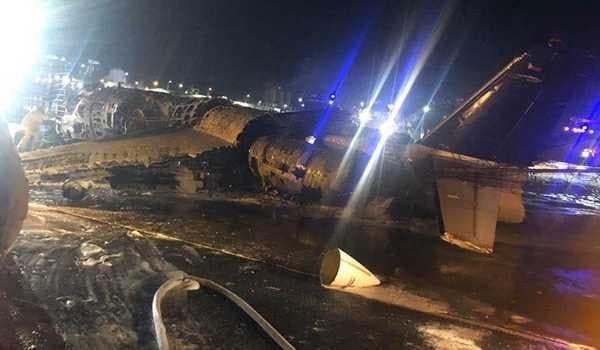 Pesawat Lionair jatuh di bandara Manila, Filipina, Minggu 29 Maret 2020 malam