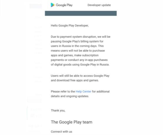 Pesan dari Google Play Store