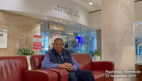 Presiden ke-6 RI, Susilo Bambang Yudhoyono di Mayo Klinik Rochester, Amerika Serikat (Foto: Tangkapan layar/Instagram @aniyudhoyono)
