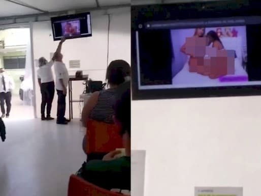 Film porno diputar di Pusat Vaksin Covid-19 membuat pengunjung geger. (Foto: Daily Star) 