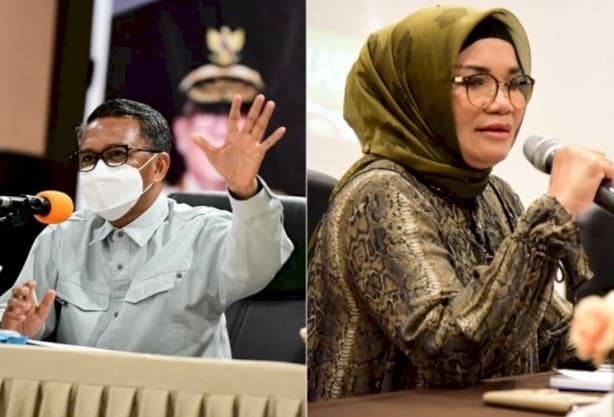 Nurdin Abdullah dan istrinya, Lies Fachruddin