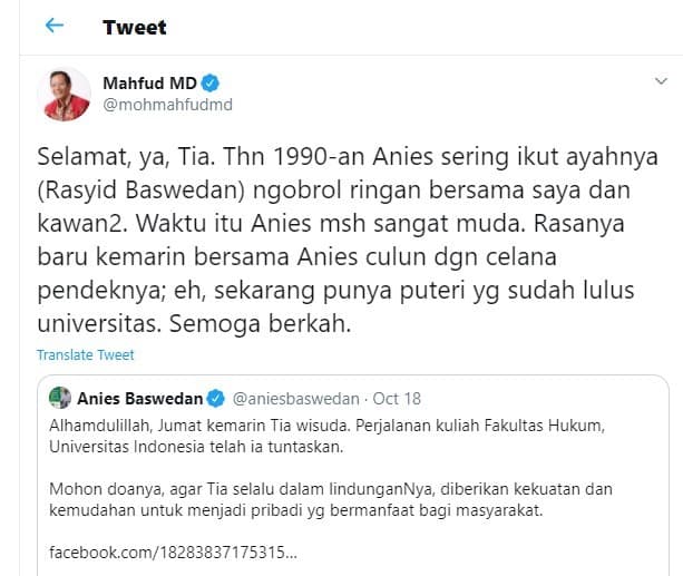Cuitan Mahfud MD (Foto: Istimewa)