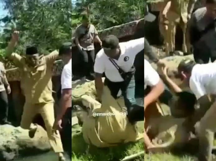 Video Gubernur NTB Zulkieflimansyah jungkir balik saat melompati aliran sungai.