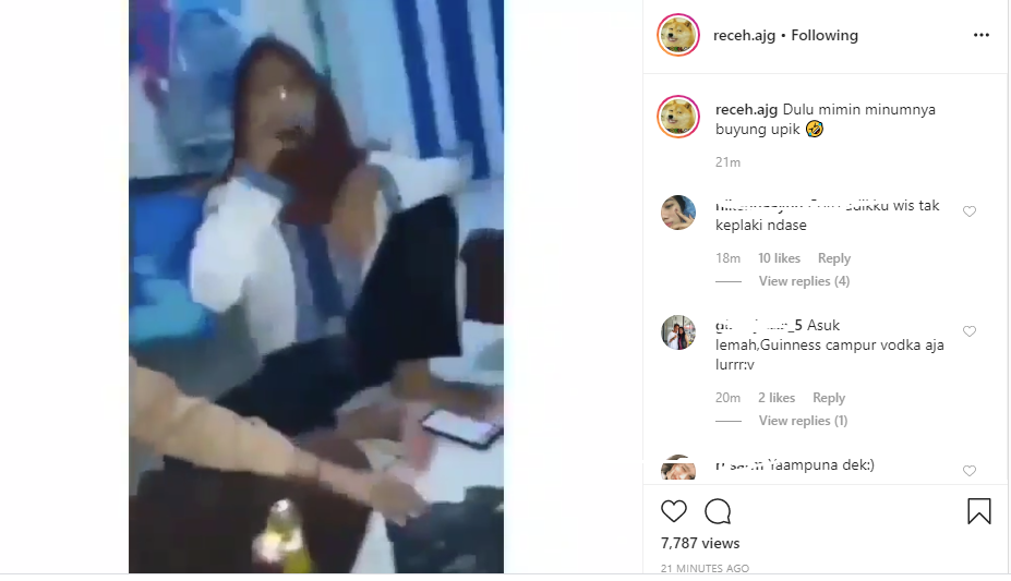 Viral Video Sejumlah Siswi Asyik Tenggak Miras dan Merokok. (Foto: Istimewa)