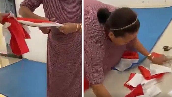 Emak-emak Gunting Bendera Merah Putih, Ini yang Dilakukan Polri