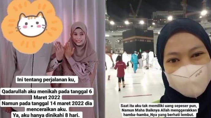 Viral kisah wanita dicerai usai 8 hari nikah. 