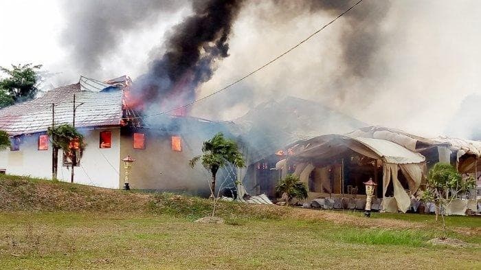 Aula Polda Kalsel Hangus Terbakar (Foto: Istimewa)