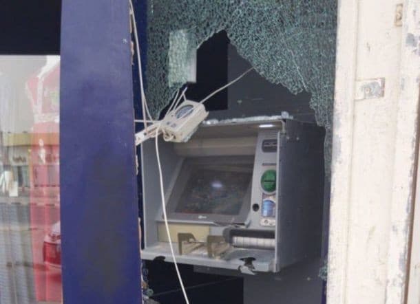Mesin ATM yang dirusak (Foto:Istimewa)