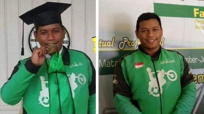 Sang Driver GoJek Badrut Taman yang lulus S2 Hukum (doc: tribunnews.com)