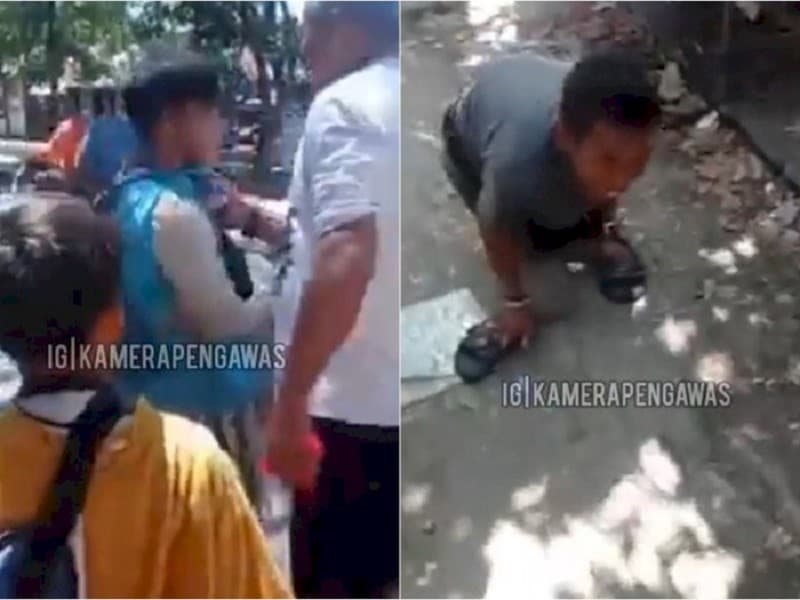 Bocah Badut Palak Pengemis Tuna Daksa (Foto:Instagram kamera Pengawas)
