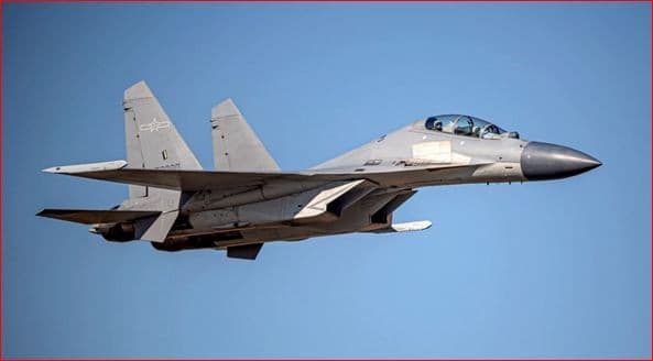 Jet tempur J-16 Cina di atas ADIZ Taiwan. Foto Taiwan News