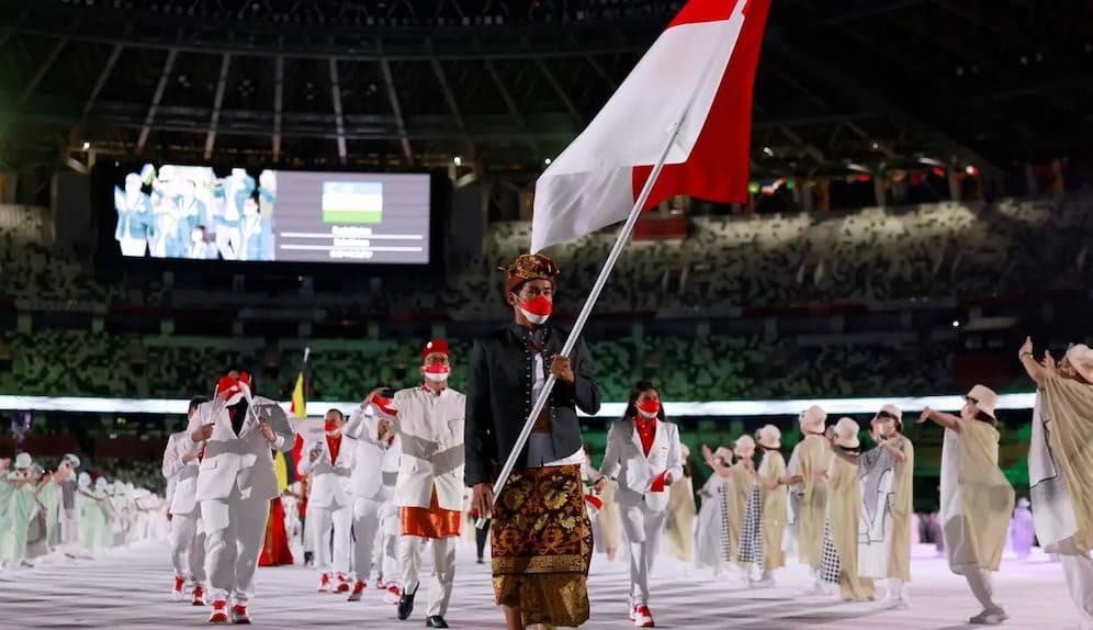 Kontingen Indonesia di Olimpiade Tokyo (Foto:AFP/Odd Andersen)