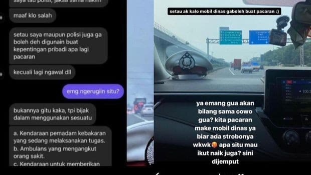Tangkapan layar soal oknum anggota polantas pakai mobil patroli untuk pacaran (Foto: story instagram @Passifistate )