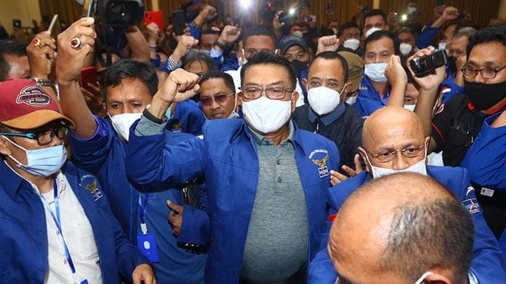 Kepala Staf Presiden (KSP) Jenderal TNI (Purn) Moeldoko, usai dipilih menjadi Ketua Umum Partai Demokrat versi KLB