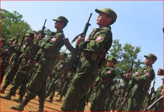 Tentara Arakan, satu dari tiga kelompok bersenjata yang siap melawan Tatmadaw. Foto: The Irrawaddy
