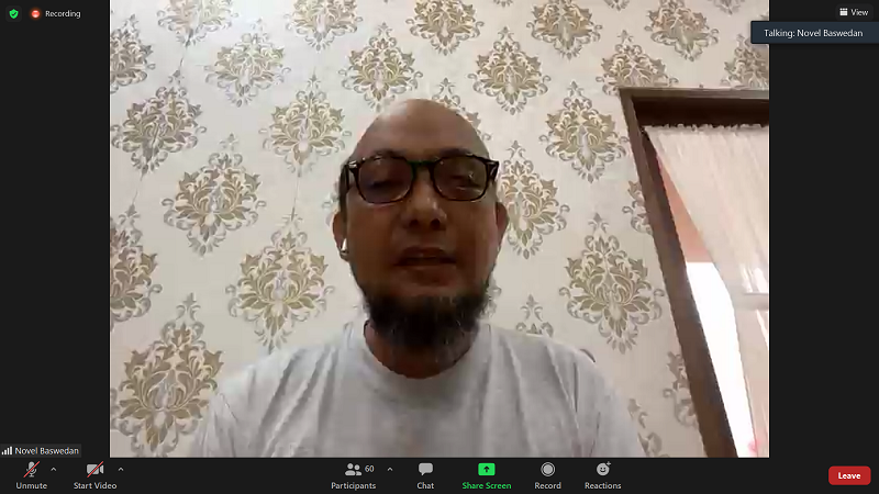 Penyidik senior Komisi Pemberantasan Korupsi (KPK) nonaktif, Novel Baswedan  (Foto: tangkapan layar dalam konferensi pers virtual, Sabtu 24 Juli 2021)