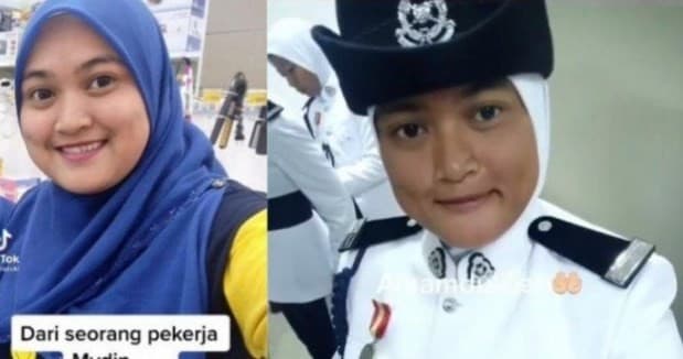 Sosok Nurdalila, mantan kasir yang sukses jadi polwan. (Foto: TikTok)