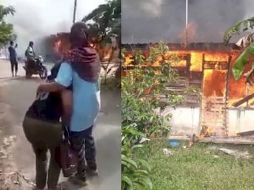 Pemuda bakar rumah ibunya gegara tak diberi uang. (Foto: Istimewa)