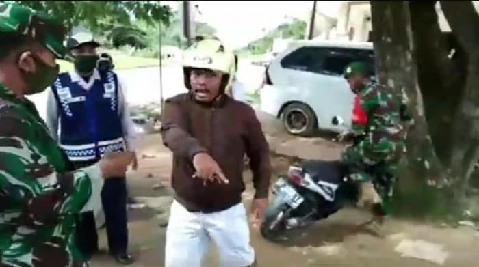 Oknum polisi yang melawan petugas Gugus Tugas COVID-19 (Foto:Istimewa)