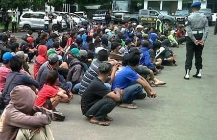 Ilustrasi para preman yang terjaring polisi (Foto:Istimewa)