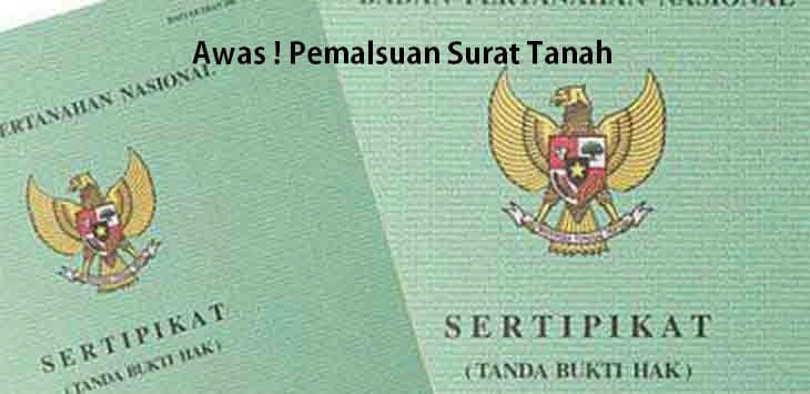 Ilustrasi pemalsuan surat tanah (foto:istimewa)