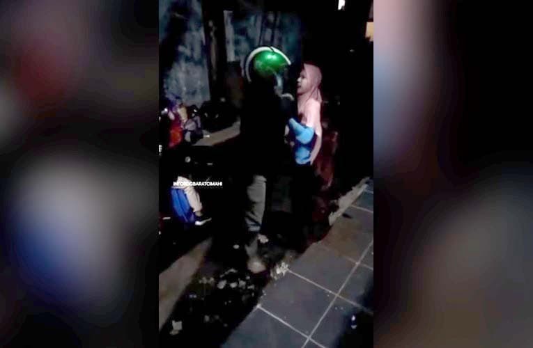 Viral suami aniaya mantan istri di Batujajar (Foto:Istimewa)
