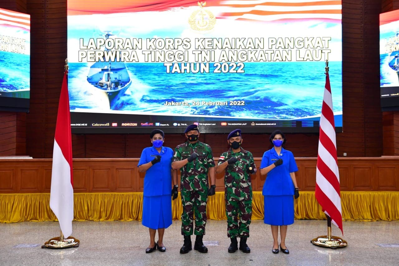 Laporan Korps Kenaikan Pangkat Pati TNI Angkatan Laut Tahun 2022, Kamis 24 Februari 2022 (Foto: Dispen Lantamal VII)