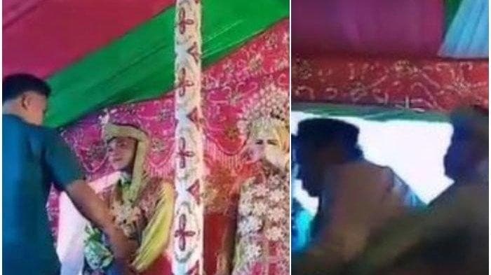 Viral! Mempelai Wanita Peluk Mantan di Pelaminan, Berakhir Bogeman dari Mertua