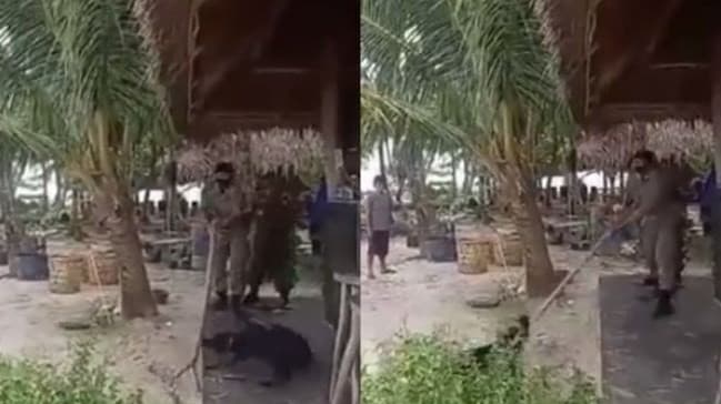 Video aparat Aceh siksa anjing sampai mati viral dan menuai kecaman netizen. (Foto: Instagram/JAAN) 