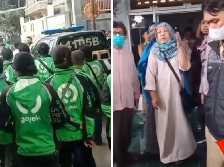 Driver ojol ramai-ramai geruduk rumah penumpang. (Foto: Instagram)