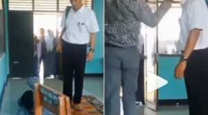 Viral video siswa tampar guru di kelas.