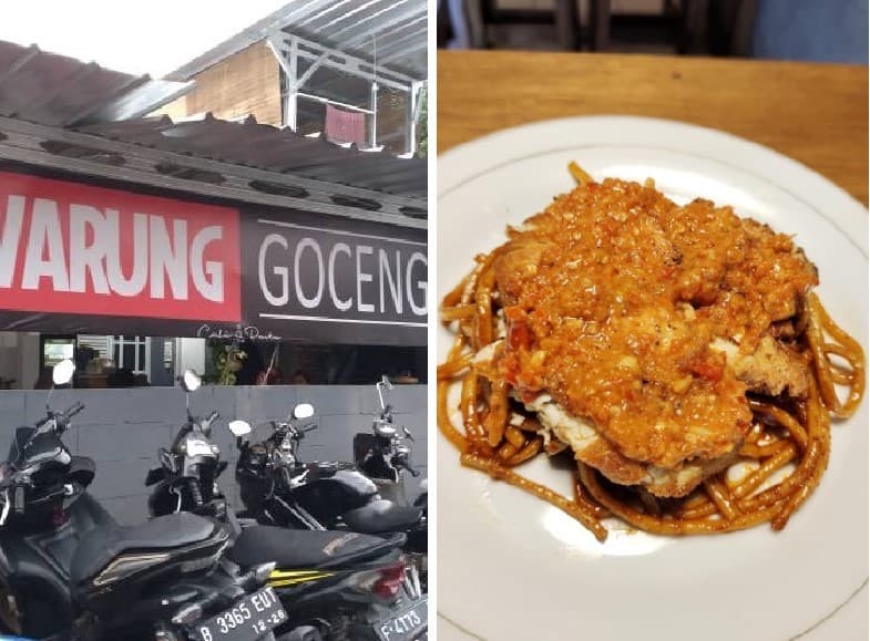 Warung Serba Goceng yang lagi viral. (Kolase Foto/IDZ Creators)
