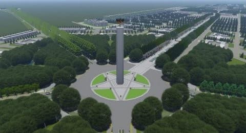 Lapangan dan Monumen Pancasila Ibu Kota Baru. (Dok: Kementerian PUPR)
