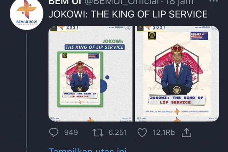 Panggil BEM UI Gegara Kritik Jokowi, Giliran Rektorat Banjir Kritik Dianggap Lebay