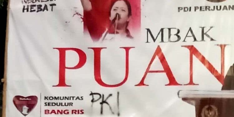 Siap-siap Diciduk Nih,  PDIP Ngadu ke Polisi Baliho Puan Ditulisi Kata-kata Tak Pantas
