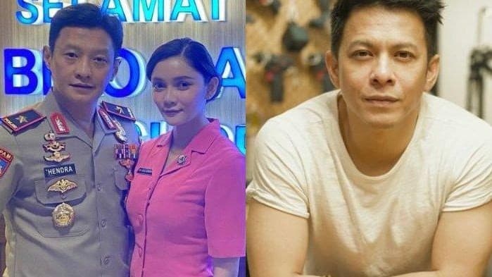 Kolase Foto Brigjen Pol Hendra Kurniawan dan istrinya, Seali Syah/Ariel NOAH