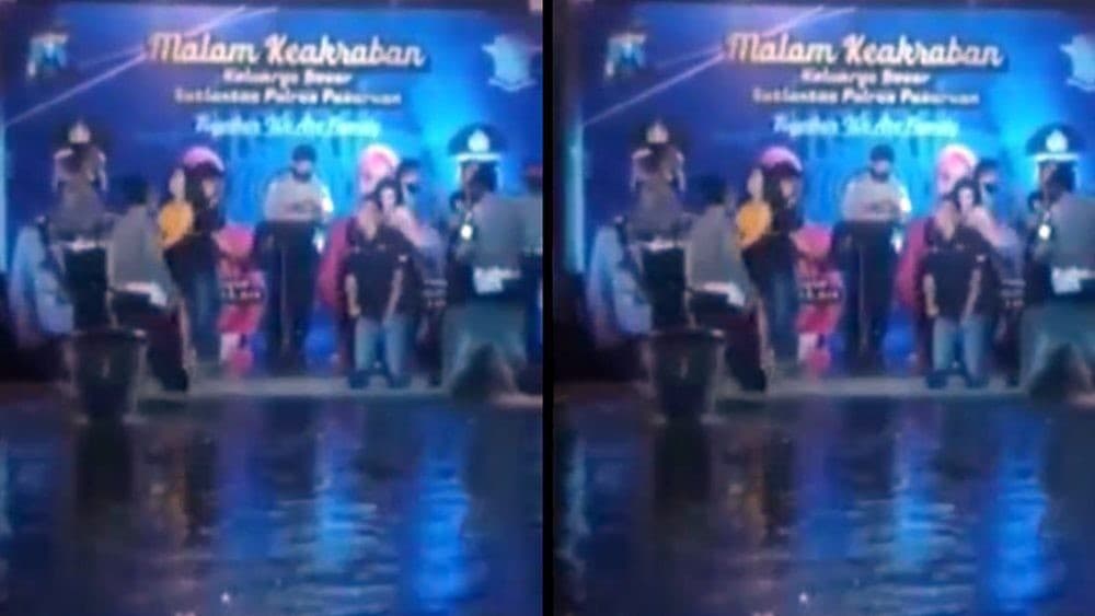 Dangdutan di Polres Pasuruan (Foto:Istimewa)