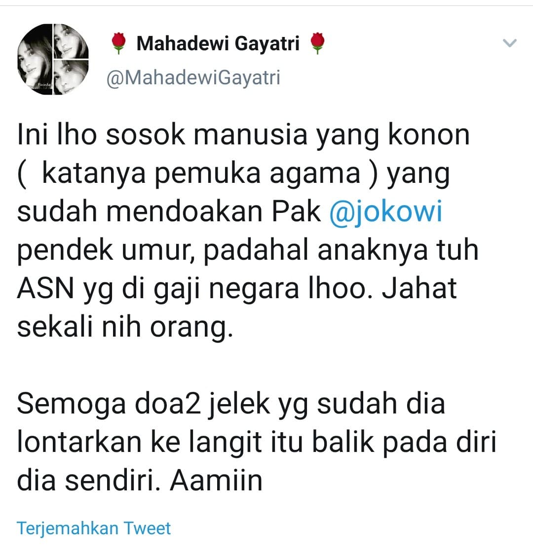 Viral Doakan Jokowi Umur Pendek, Anak Habib Idrus Ternyata PNS Bappenas