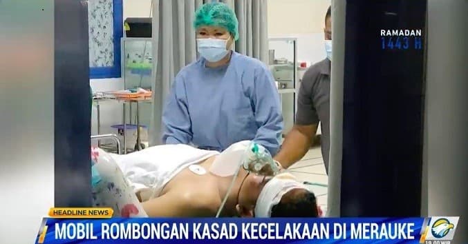 Mobil rombongan KSAD Dudung kecelakaan di Merauke, Papua.