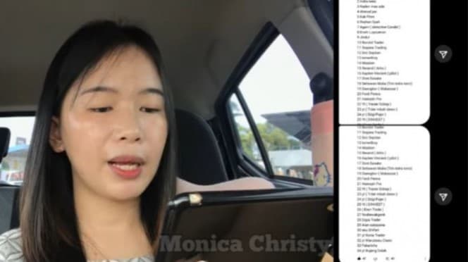 Sosok wanita bernama Monica Christy membongkar nama 34 terduga afiliator. (Foto: Youtube)