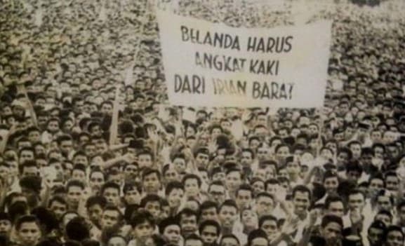 Demonstrasi pembebasan Irian Barat dari cengkraman Belanda (Foto: Istimewa)
