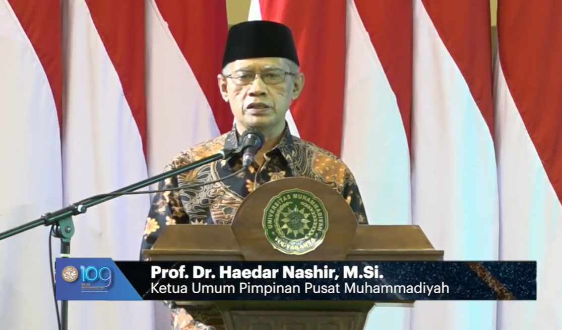 Ketua Umum Pengurus Pusat (PP) Muhammadiyah, Haedar Nashir (Foto: Tangkapan layar/ YouTube Muhammadiyah)