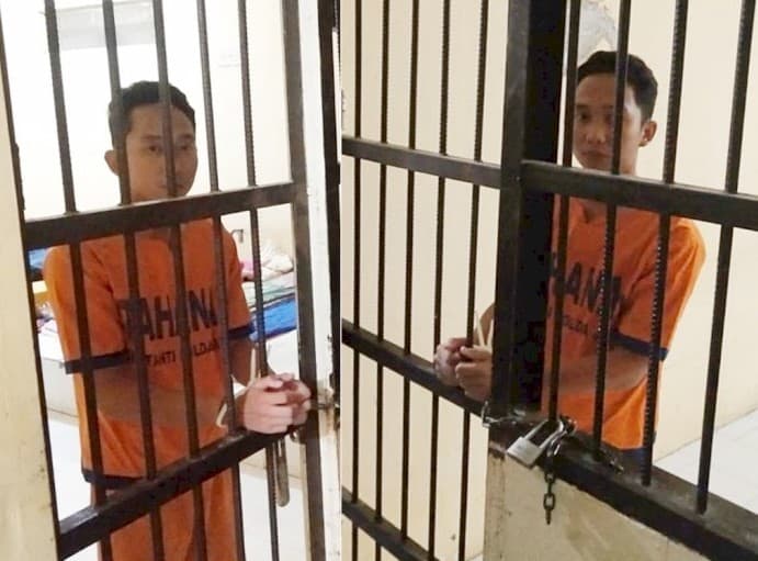 Penampakan terkini Bripda Randy di sel tahanan.